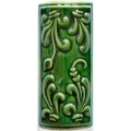 Элемент изразцовой плитки, уголок «Виньетки» зеленый
