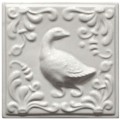 Изразец «Охота на птиц», белый
