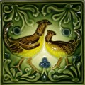 Изразец «Охота на птиц» ручная роспись №3