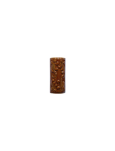 Элемент изразцовой плитки, уголок «Виньетки» коричневый