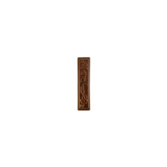 Элемент изразцовой плитки, полоска "Виньетки" коричневый