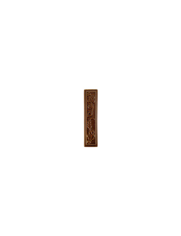 Элемент изразцовой плитки, полоска «Виньетки» коричневый