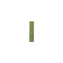 Элемент изразцовой плитки, полоска "Русь" зеленый